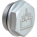 J.W. Winco J.W. Winco Aluminum Threaded Plug w/Fill Symbol w/2mm Vent Hole M16 x 1.5 Thread 741-22-M16X1.5-ES-2